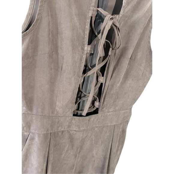 Boohoo lace up clay colored sleeveless jumpsuit - 4 - Picture 2 of 11